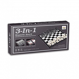 Шахматы магнитные 3 в 1 VIIVSC QX56810 поле 25 х 25 см