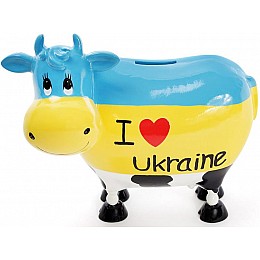 Копилка-коровка Я люблю Україну 21.5х12.5х19 см керамічна Bona DP42060