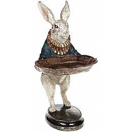 Статуетка Кролик з підносом 11х105х54см у синьому кольорі Bona DP68967