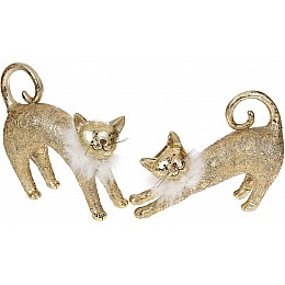 Набір 2 статуетки Золоті коти Антик 24х8х185 см полістоун Bona DP42488