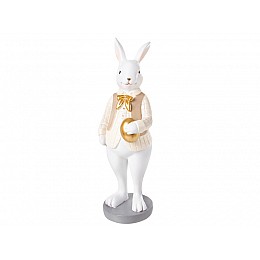Статуетка Lefard Пасхальний Кролик у бежевому 10х8х26 см Білий (AL186558)
