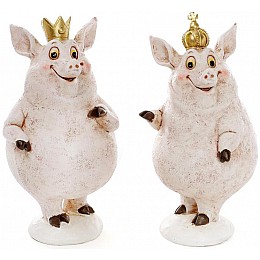 Набор 2 декоративных фигурки Королевские свинки 9х9х17 см Bona DP42076