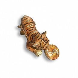 Ларец-Статуэтка Lefard Royal Tiger с баксом 9 см Оранжевый (AL186459)