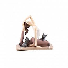 Фігурка декоративна Хатха-йога з котами 16 см Lefard AL115239