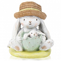Фігурка інтер'єрна Rabbit with baby 13 см Lefard AL117956