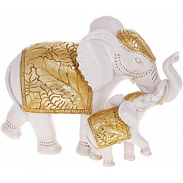 Фигурка интерьерная 23.5х11х17 см White-Gold Слон со Слонёнком Bona DP118550