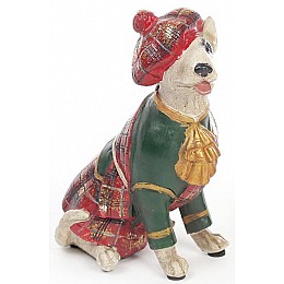 Статуэтка Собака шотландка в зеленом кафтане 15 см Bona DP42010