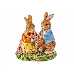 Декоративная фигурка Кролики с корзинкой 12 см Lefard AL113893