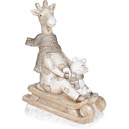 Декоративная фигура Жираф на санках 305х19х455см шампань керамика Bona DP69442