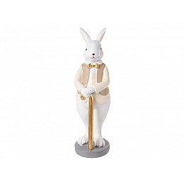 Статуетка Lefard Містер Кролик у бежевому 10х8х26 см Білий (AL186559)