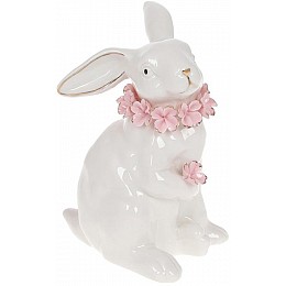 Декоративна фігурка Кролик з квітами BonaDi