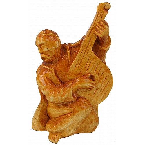 Авторская статуэтка ручной работы из дерева Cossack Козак Бандурист Бежевый (NA2001-2)