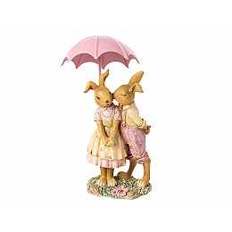 Статуетка Lefard Lapins Поцілуй любові Pink 19.5 см Жовтий (AL186506)