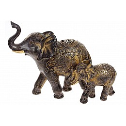 Фігурка інтер'єрна Elephant with baby elephant 26x10x19 см BonaDi