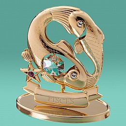 Декоративна фігурка знак зодіаку Crystocraft Риби 11,5 см Gold SK16963