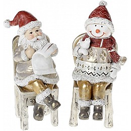 Набор 2 статуэтки Santa со Снеговиком 165 см Bona DP43005