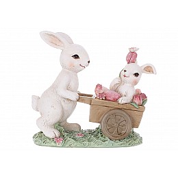 Фигурка интерьерная Rabbits with tulips 13x6x12 cm BonaDi