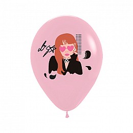 Воздушний кулька Блек Пінк Black Pink Ліса Lisa ніжно-рожевий (22926) Fan Girl