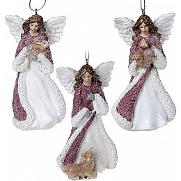 Набір 6 підвісних декоративних фігурок Дівчинка-ангел 10 см Bona DP113866