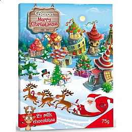 Рождественский шоколадный адвент календарь Baron Excellent в ассортименте, 75 г