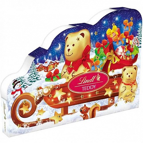 Адвент календарь Lindt Teddy Advent Calendar (Мишка на санях) микс сладостей 265g