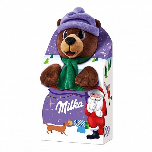 Новогодний набор сладостей Milka Magic Mix c мягкой игрушкой Медвежонок 96 г