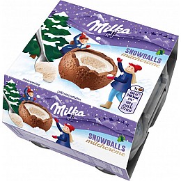 Фигурный шоколад молочный Milka Snowballs 112 г