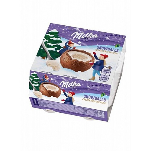 Шоколад у формі кулі Milka Snow Balls Milchcreme з кремово-молочною начинкою 112г