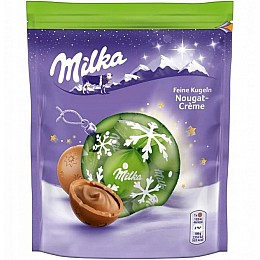 Новорічні цукерки Milka Bonbons Feine Kugeln Nougat-Creme 90 g
