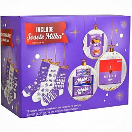 Новорічний набір солодощів Milka зі шкарпетками із зимовим орнаментом 454 г