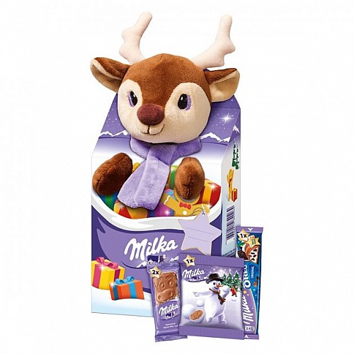 Новорічний Набір солодощів Milka c м'якою іграшкою Олень 96.5 р