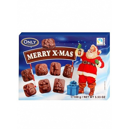 Рождественские фигурки ONLY Merry X-Mass из молочного шоколада 100г