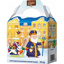 Новогодний подарочный набор конфет Світоч Праздничные традиции 314 г 