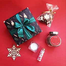  Новорічний сладкий подарунковий набір з какао "Теплих свят"