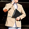 Шкіряний чохол Side для MacBook 14'' (чорний) шкіра Crazy Horse