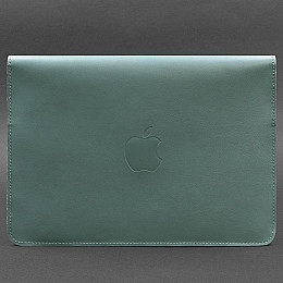 Кожаный чехол-конверт на магнитах для MacBook 16'' (бирюзовый) кожа Krast