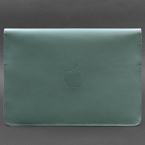 Шкіряний чохол-конверт на магнітах для MacBook 16'' (бірюзовий) шкіра Krast