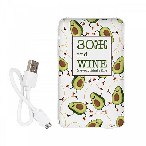 Повербанк (powerbank) Ziz "ЗОЖ and Wine" 5000 mAh