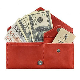 Кошелек женский из натуральной кожи Керри 1.0 (коралловый)