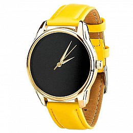 Жіночій наручний годинник ZIZ "Чорний мінімалізм" (золото-жовтий)