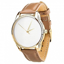 Женские наручные часы ZIZ "Минимализм" (золото - серо-коричневый)