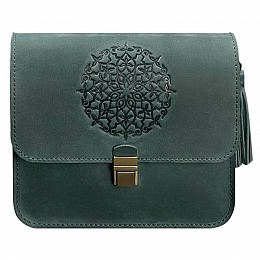Жіноча шкіряна сумка "Лілу" (зелена)