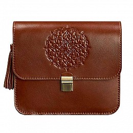 Женская кожаная сумка "Лилу" (светло-коричневая)
