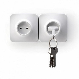 Ключниця настінна і брелок для ключів Unplug Qualy (білий)