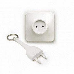 Ключница настенная и брелок для ключей Unplug Qualy (белый)
