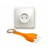 Ключница настенная и брелок для ключей Unplug Qualy (белый-оранжевый)