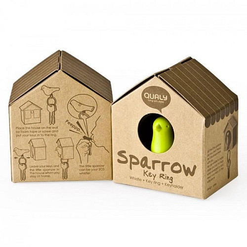 Ключниця настінна і брелок для ключів Sparrow Qualy (чорний-білий)