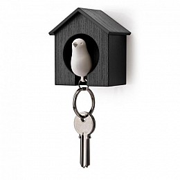 Ключниця настінна і брелок для ключів Sparrow Qualy (чорний-білий)