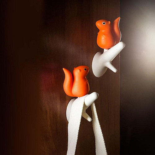 Настенные крючки для одежды Hook Squirrel Qualy (оранжевый-белый)