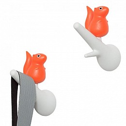 Настенные крючки для одежды Hook Squirrel Qualy (оранжевый-белый)